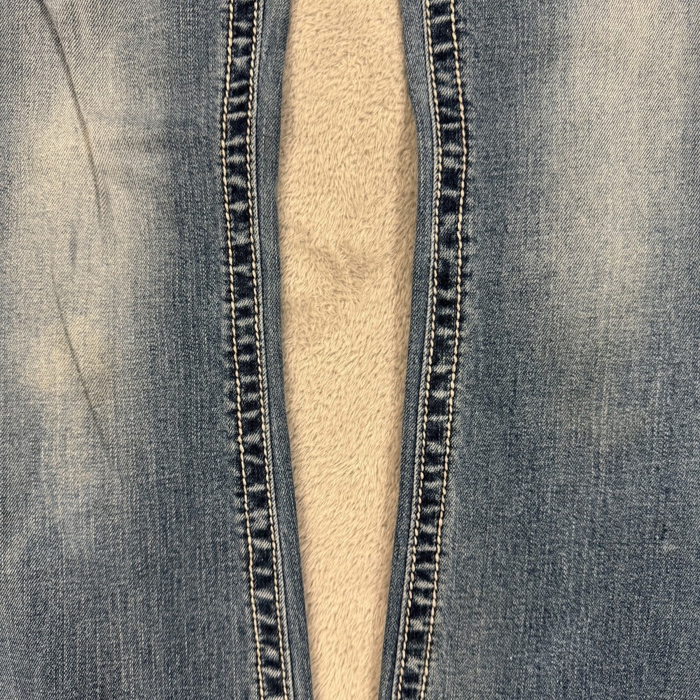 Silver Jeans Womens W28 L31 Blue Aiko Bootcut Whiskered Thick Stitch Western - Picture 3 of 16